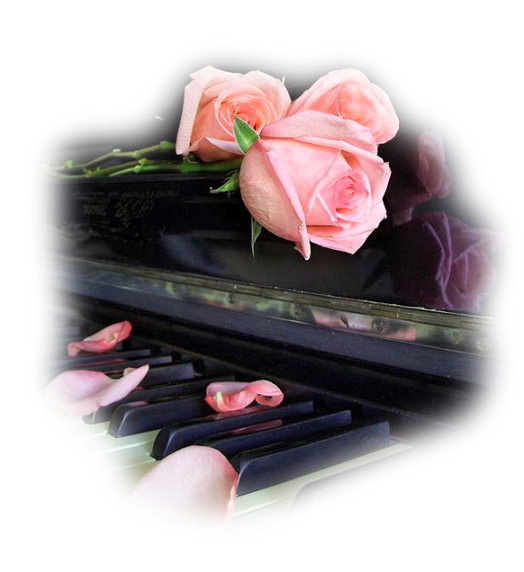 rose et piano